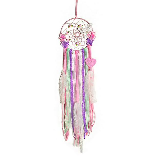 LED Wind Chime Dream Catcher Feather Tassel Wind Bell Home Wall Hanging Decor